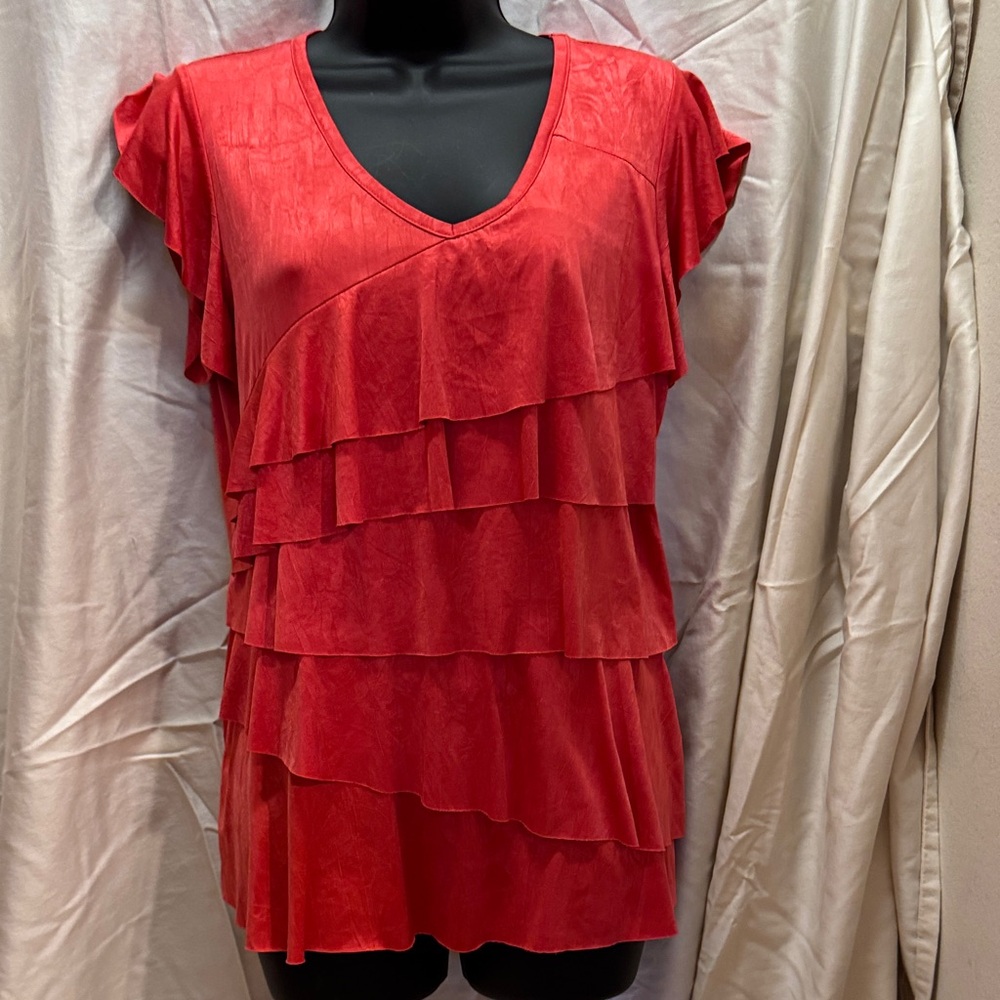Iz Byer Red/orange Layered Women's Blouse